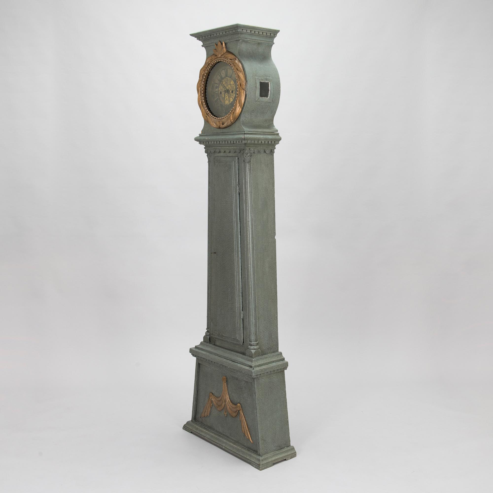 A Gustavian early 19th-century longcase clock by Assar Jacobsson, Sweden.