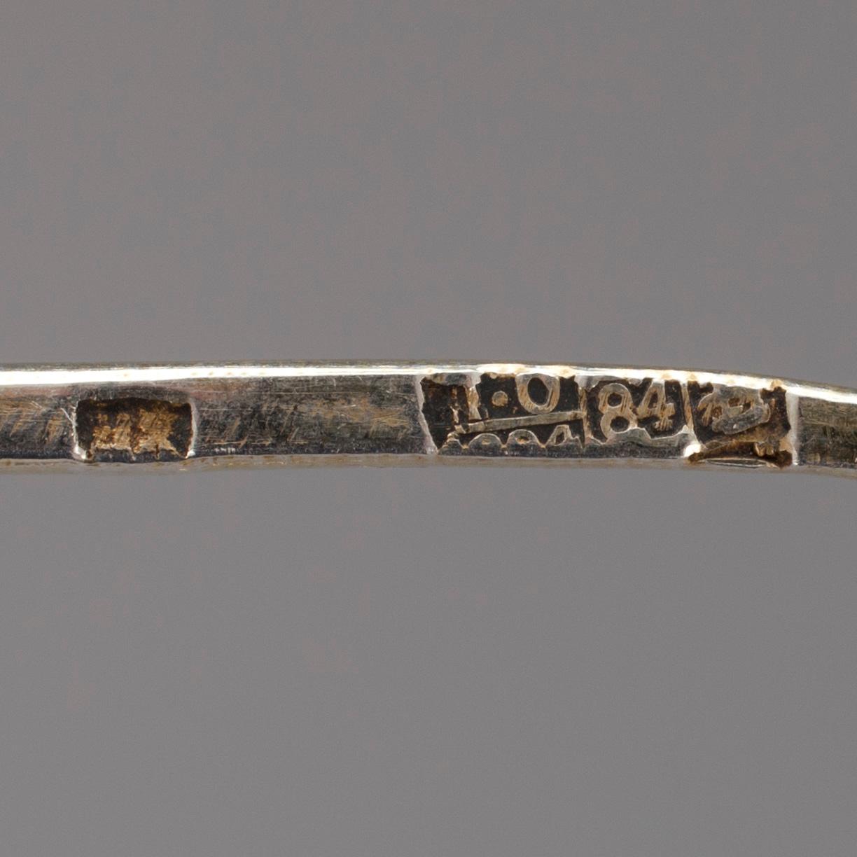 TESKEDAR, 6 st, förgyllt silver, Moskva Ryssland, 1894. Tot. vikt ca 69 g.