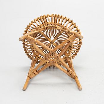 Franco Albini, attributed to. A bamboo and rattan stool.