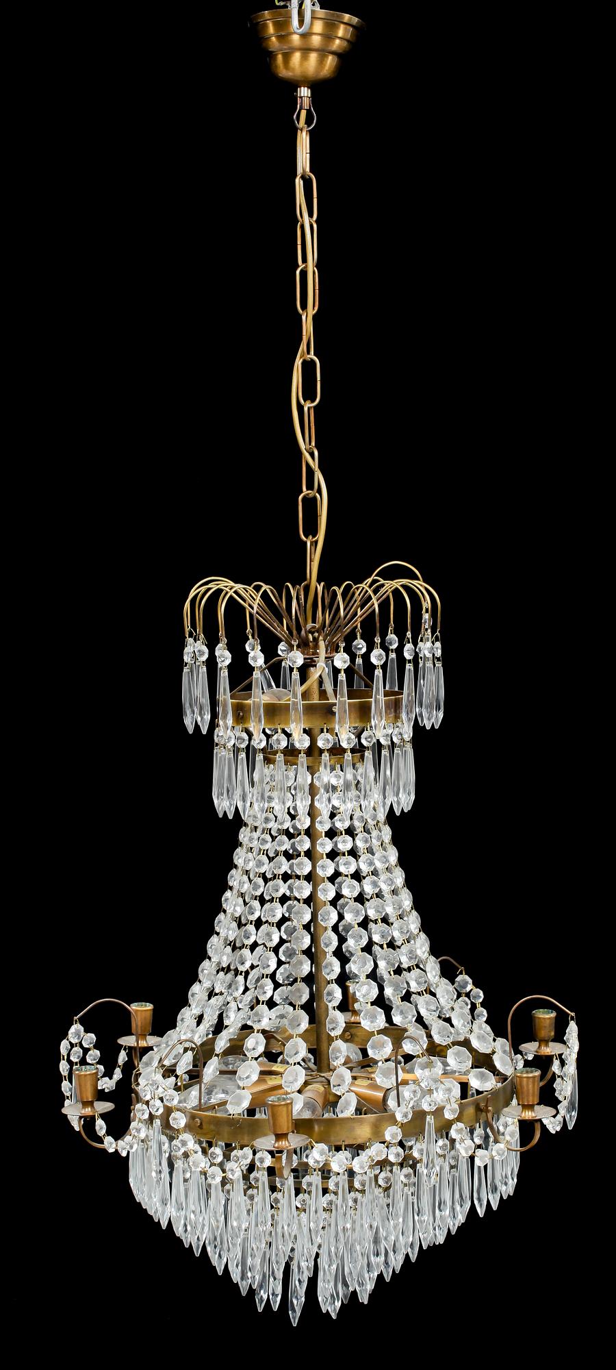 LJUSKRONA, empirstil, 1900-talets andra hälft. Höjd 72 cm.