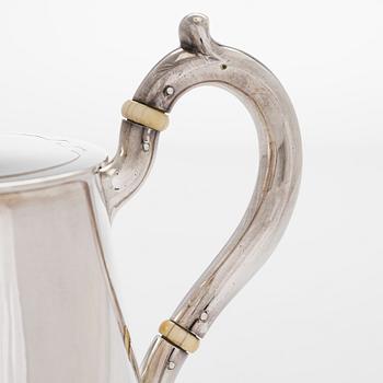 A 19th-century parcel-gilt silver teapot, maker's mark of Johan Heinoin, Saint Petersburg 1878.