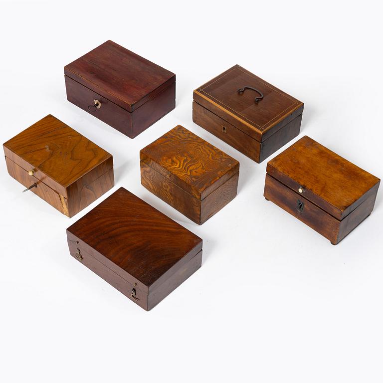 Collection of nine boxes, 19th - early 20th century.