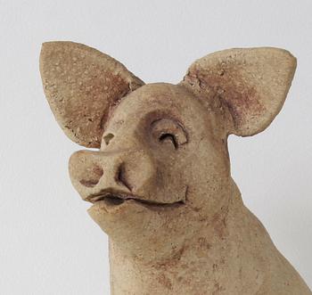 SKULPTURGRUPP, 4 delar, stengods, Klaes Göran Klaesson, Klase J:r, Höganäs, stämpelsign.