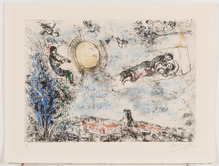 Marc Chagall, "Les Amoureux dans le ciel de Saint-Paul".