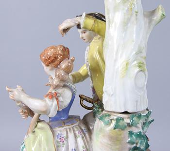 FIGURINGRUPP, rokokostil, porslin, Meissen.