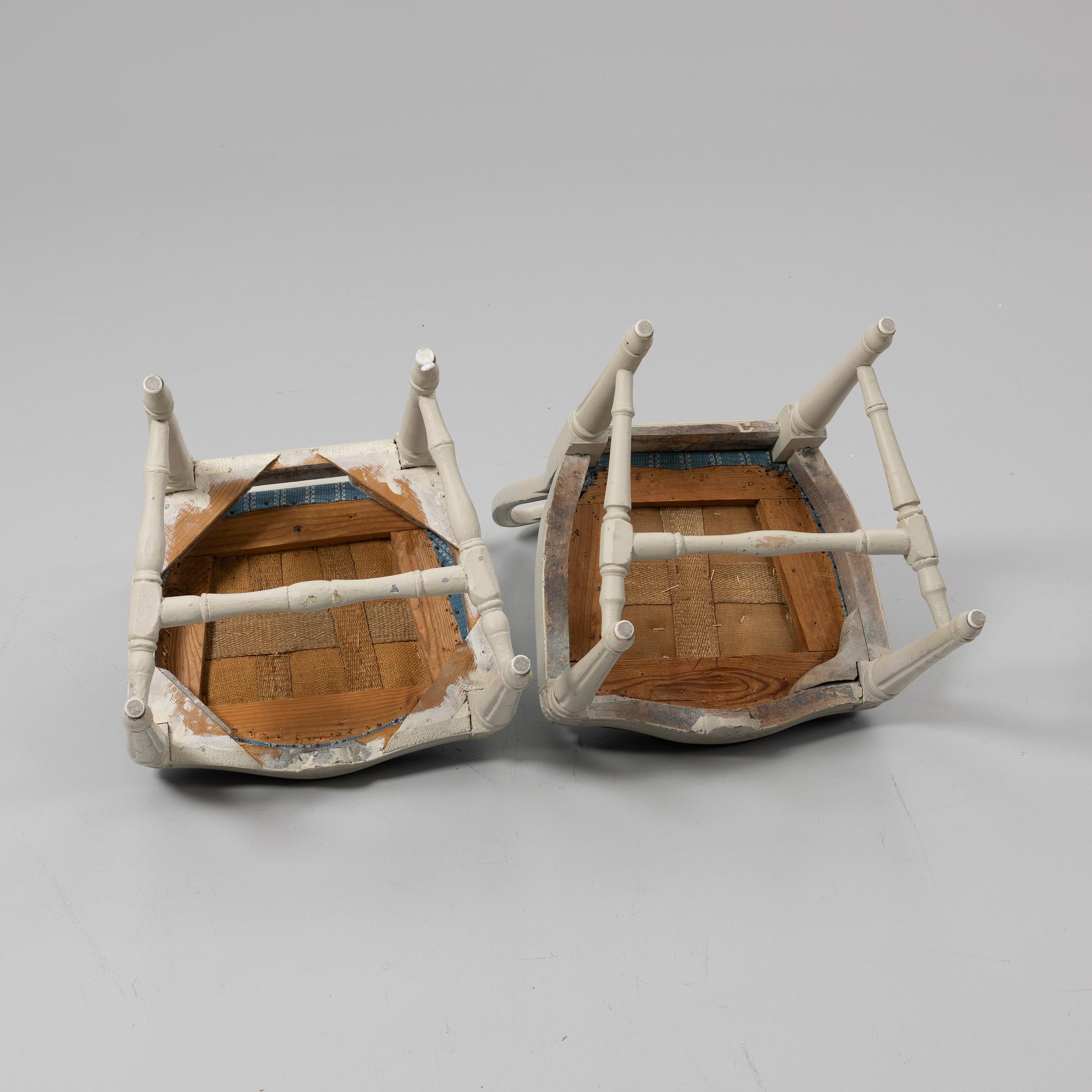 Chairs, a pair, attributed to Johan Erik Höglander (master in Stockholm 1777-1813), Gustavian.