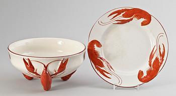 KRÄFTSERVIS, 7 delar, flintgods, Rörstrand, sekelskiftet 1800/1900-tal.