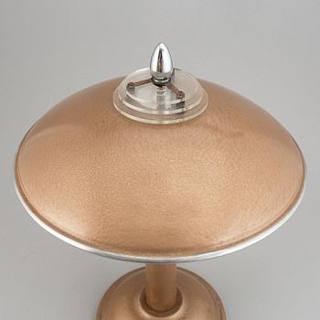 An aluminium table light, 20th Century.