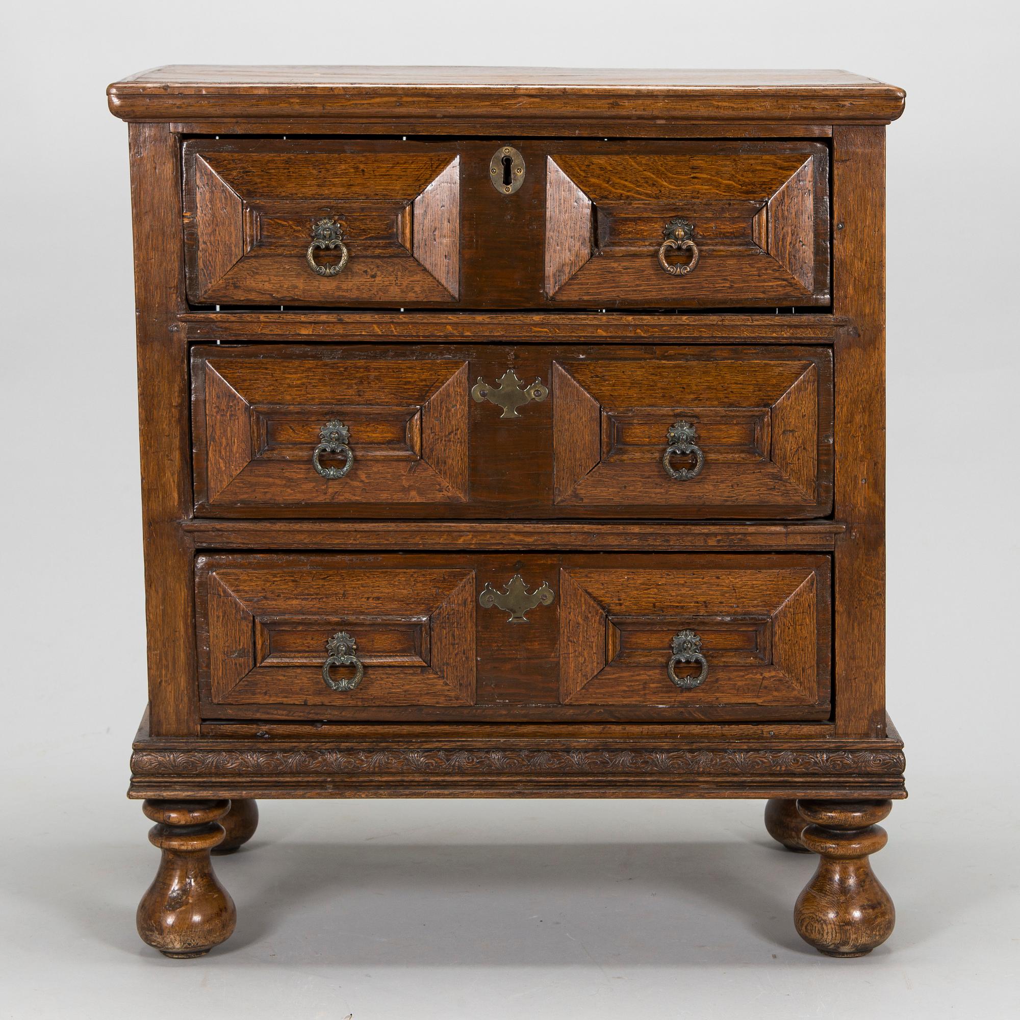 Byrå, senbarock, England, 1700-talets mitt och 1900-tal.