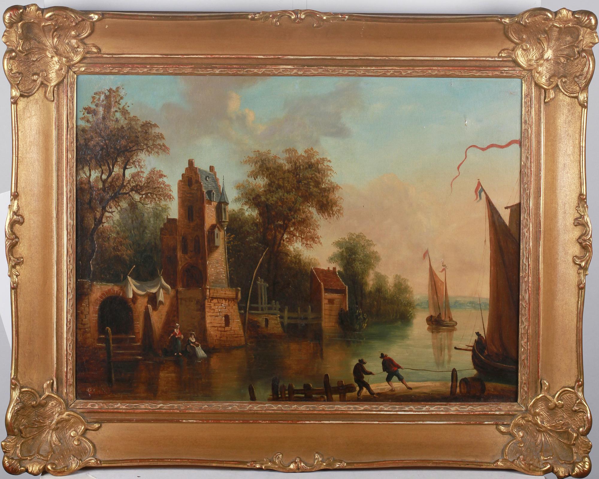 OKÄND KONSTNÄR, olja på duk, bär sign Durand, 1800-tal.