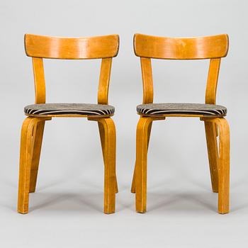 Alvar Aalto, tuoleja, 4 kpl, malli 69, O.Y. Huonekalu- ja Rakennustyötehdas A.B, 1930/40-luku.
