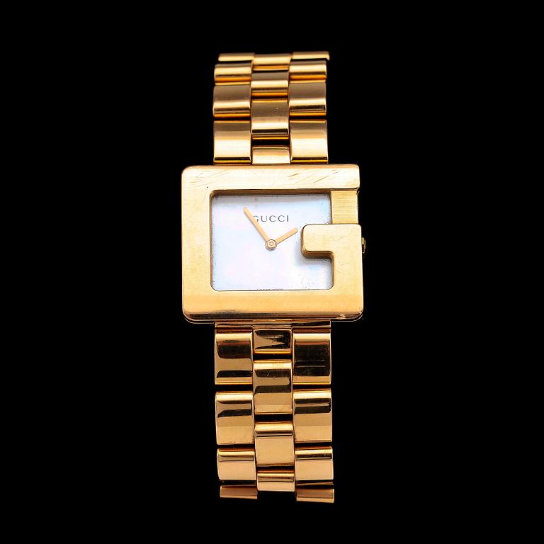 WRIST WATCH, GUCCI, solid gold, mother of pearl dial.