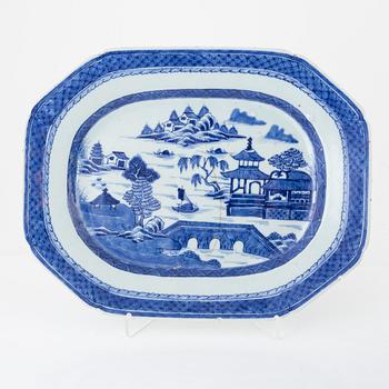 A pair of blue and white serving dishes, Qing dynasty, Qianlong (1736-95).