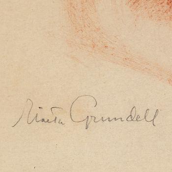 ISAAC GRÜNEWALD, rödkrita på papper.