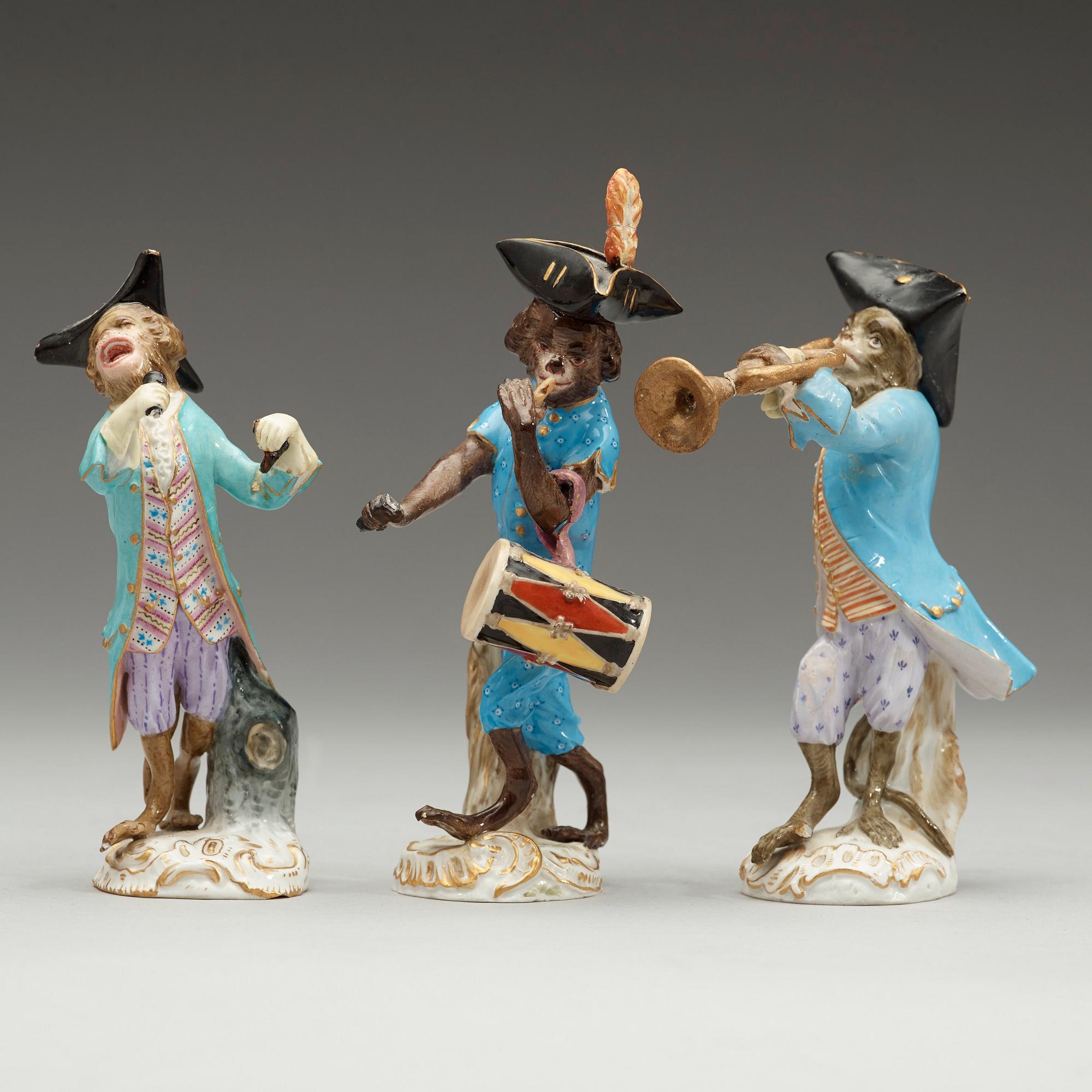 A monkey orchestra, "Affenkapelle", Meissen, late 19th Century.