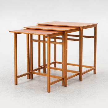 Josef Frank, three nesting tables, model B 618, Firma Svenskt Tenn, prior to 1985.