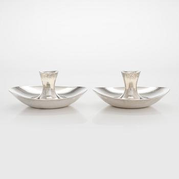 Tapio Wirkkala, a pair of silver candleholders, Hopeatehdas, Helsinki 1955.