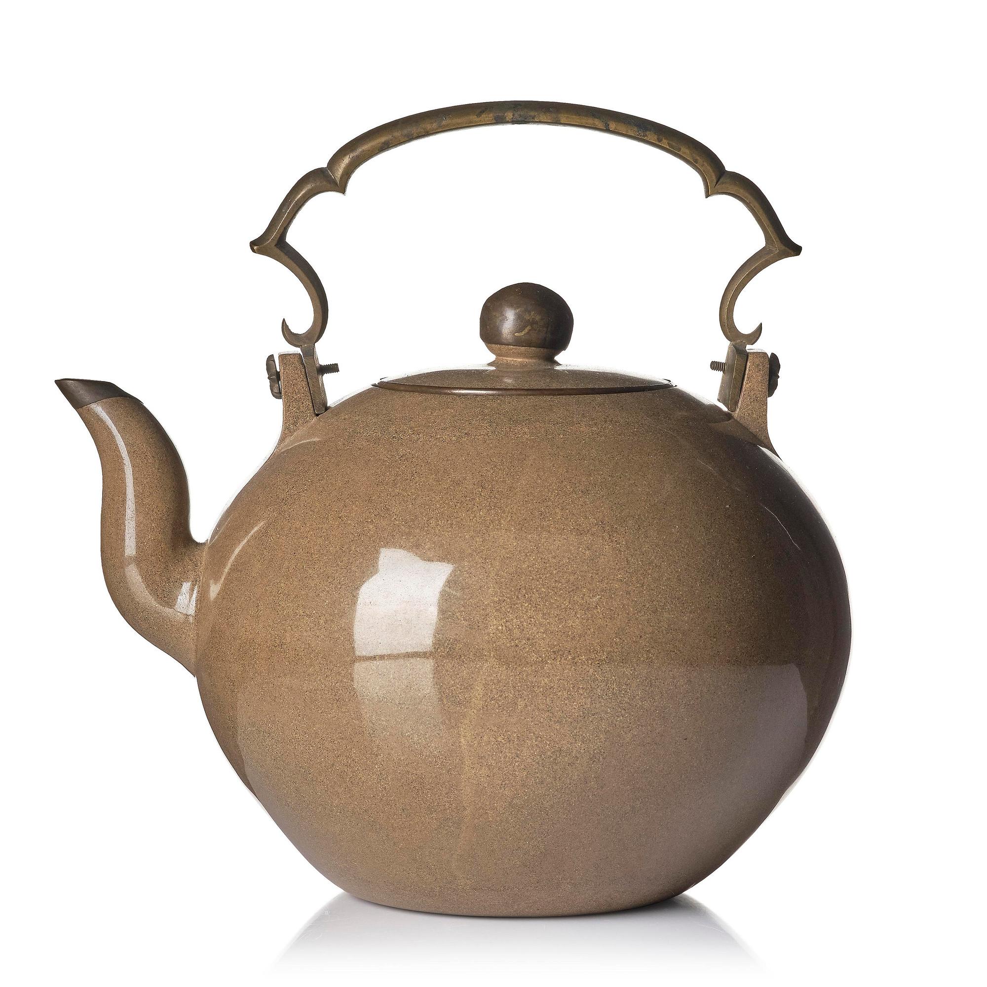 A Yixing tea pot with cover, Qing dynasty, 19th century. Marked Wanli.