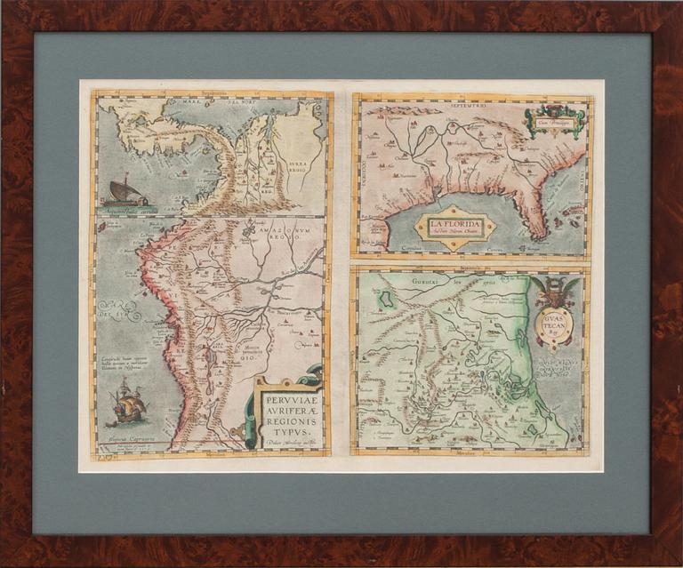 KARTA, "La Florida, Guastecan, Pervviae avriferae regionis typus", troligen Abraham Ortelius 1574.