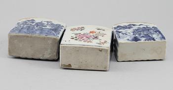 TEDOSOR, 3 st, porslin, Kina, Qianlong (1736-1795).
