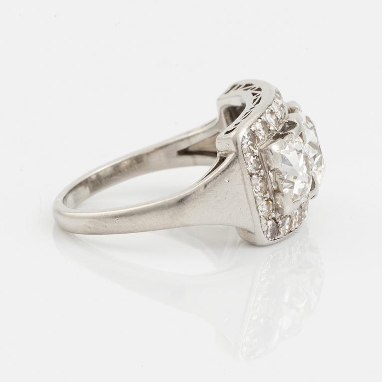 A WA Bolin platinum ring set with old- and eight-cut diamonds.