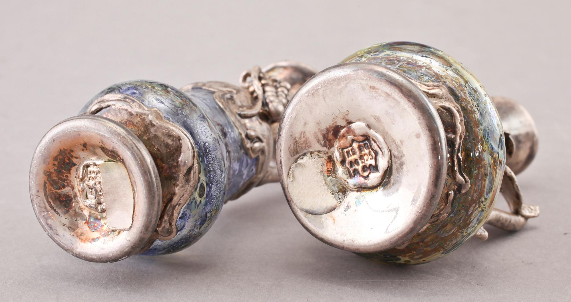 MINIATYRER, 5 st, glas och silver.