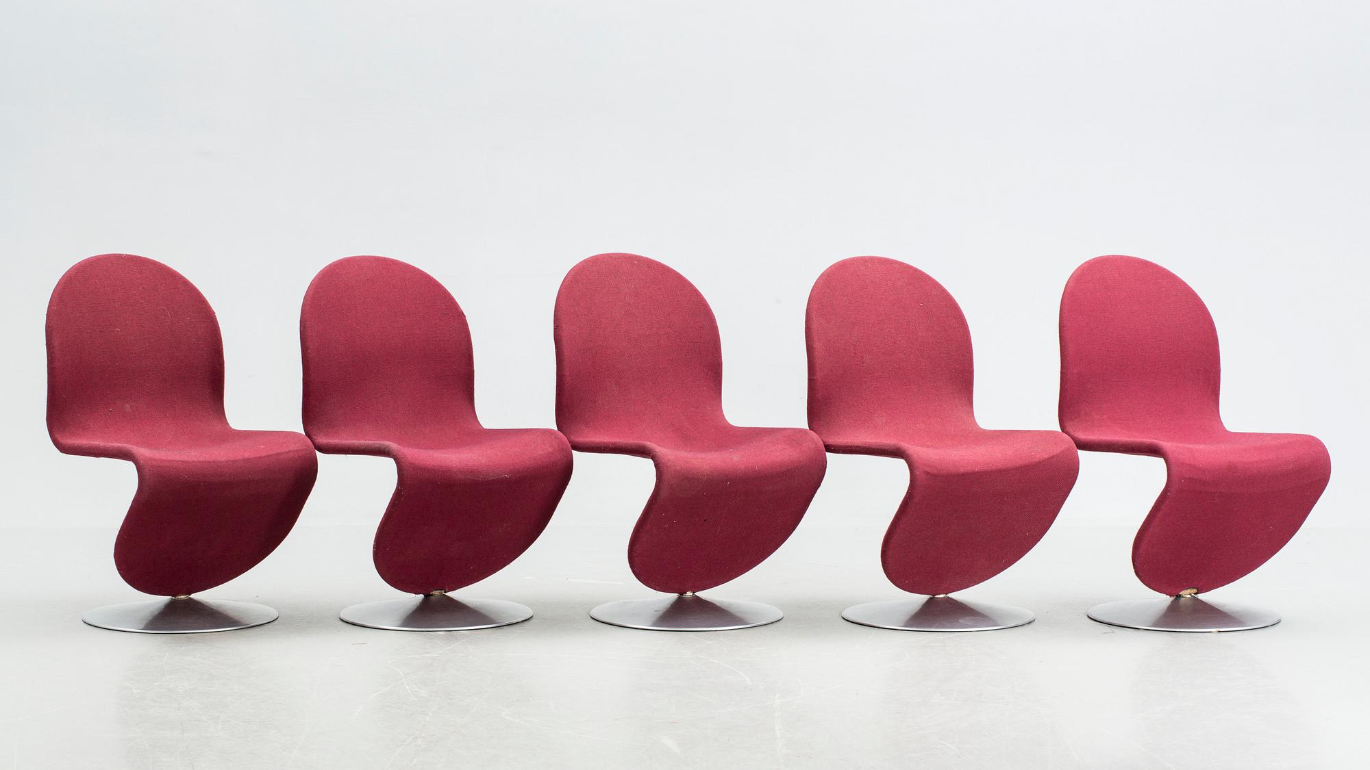 MATGRUPP, 6 delar, Verner Panton för Fritz Hanzen. 1970-tal.