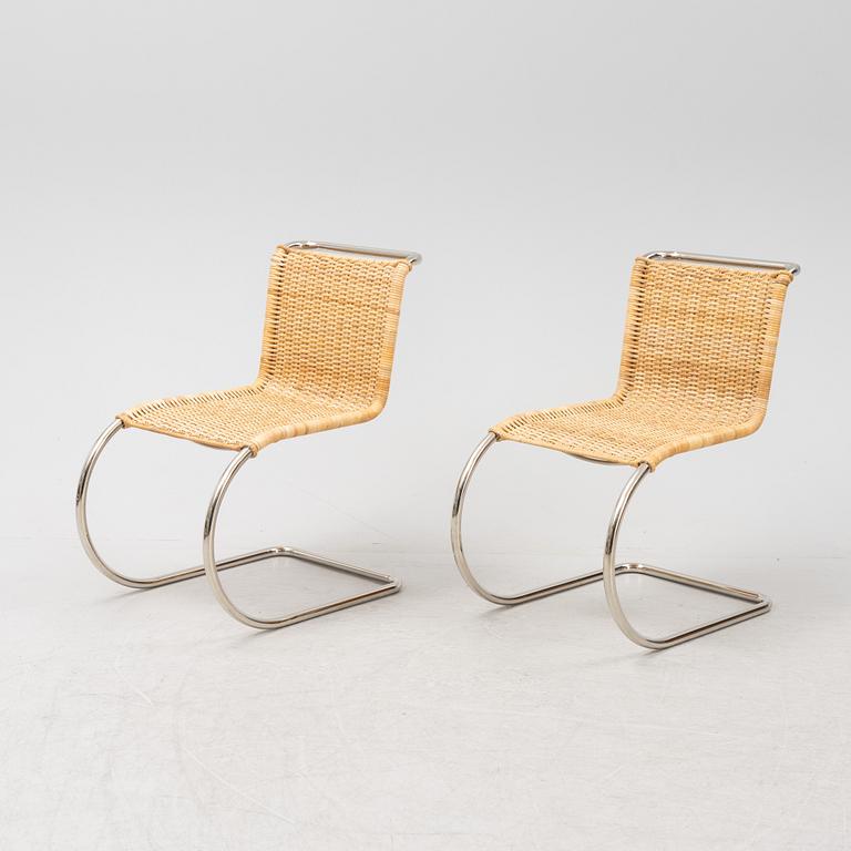 Ludwig Mies van der Rohe, a pair of tubular steel 'MR10' chairs, Tecta.
