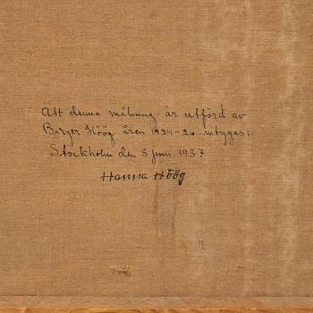 CARL BIRGER HÖÖG, olja på duk, ej signerad, intygad à tergo.