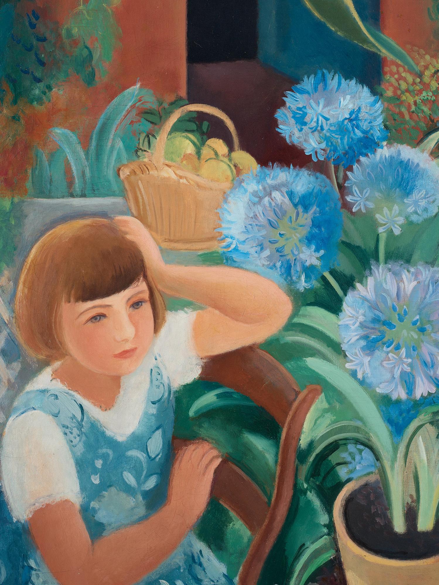 Arthur Percy, "Flicka bland blåa blommor".