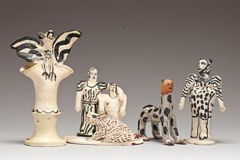FIGURINER, 4 st, keramik, Ulrica Hydman-Vallien, signerade.