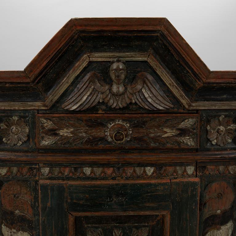 Hängskåp sk  Änglaskåp, daterat 1810.