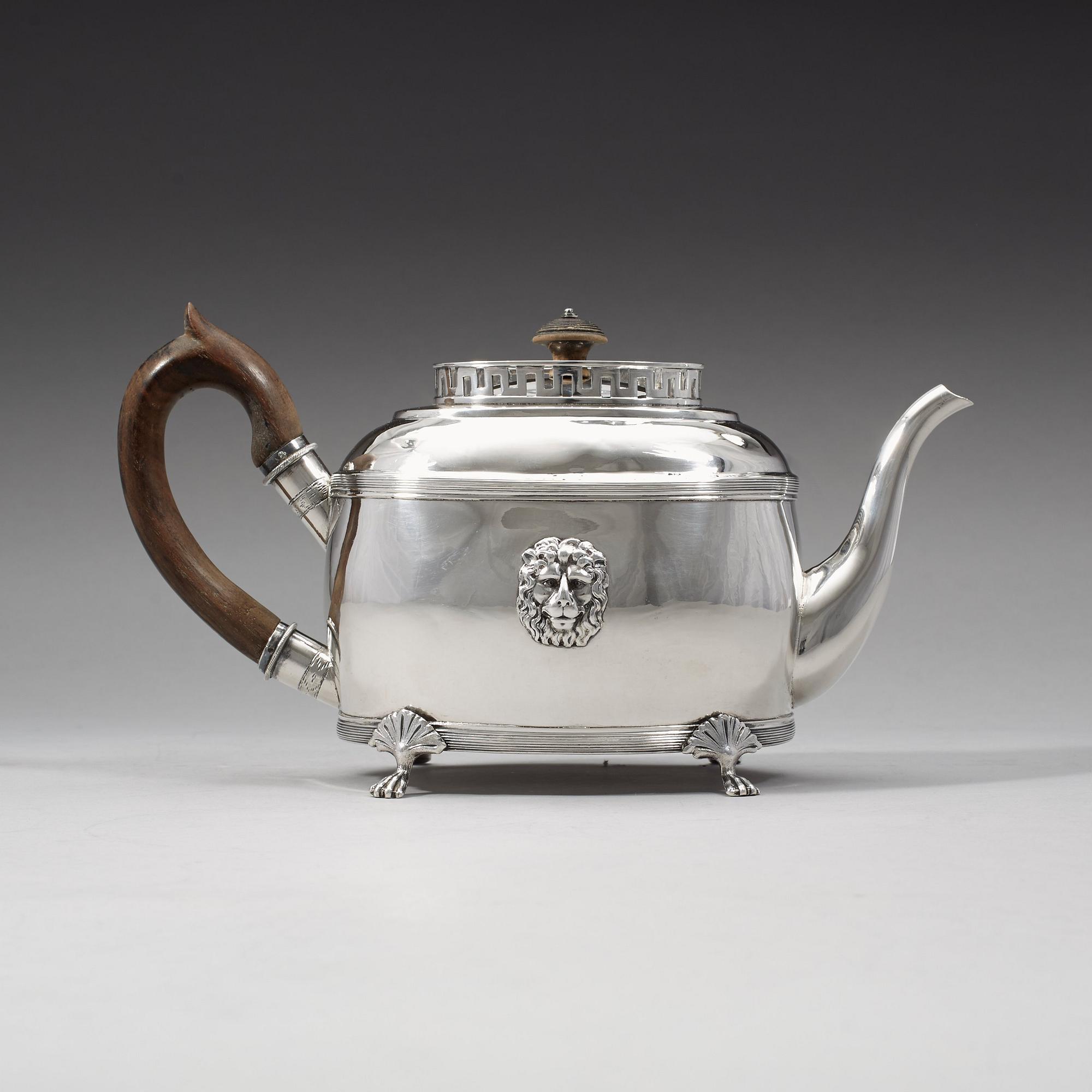A Swedish 19th century silver tea-pot, Daniel Hallman, Stockholm 1815.