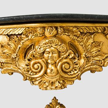 Mirror with console table, Baroque style, late 20th century.