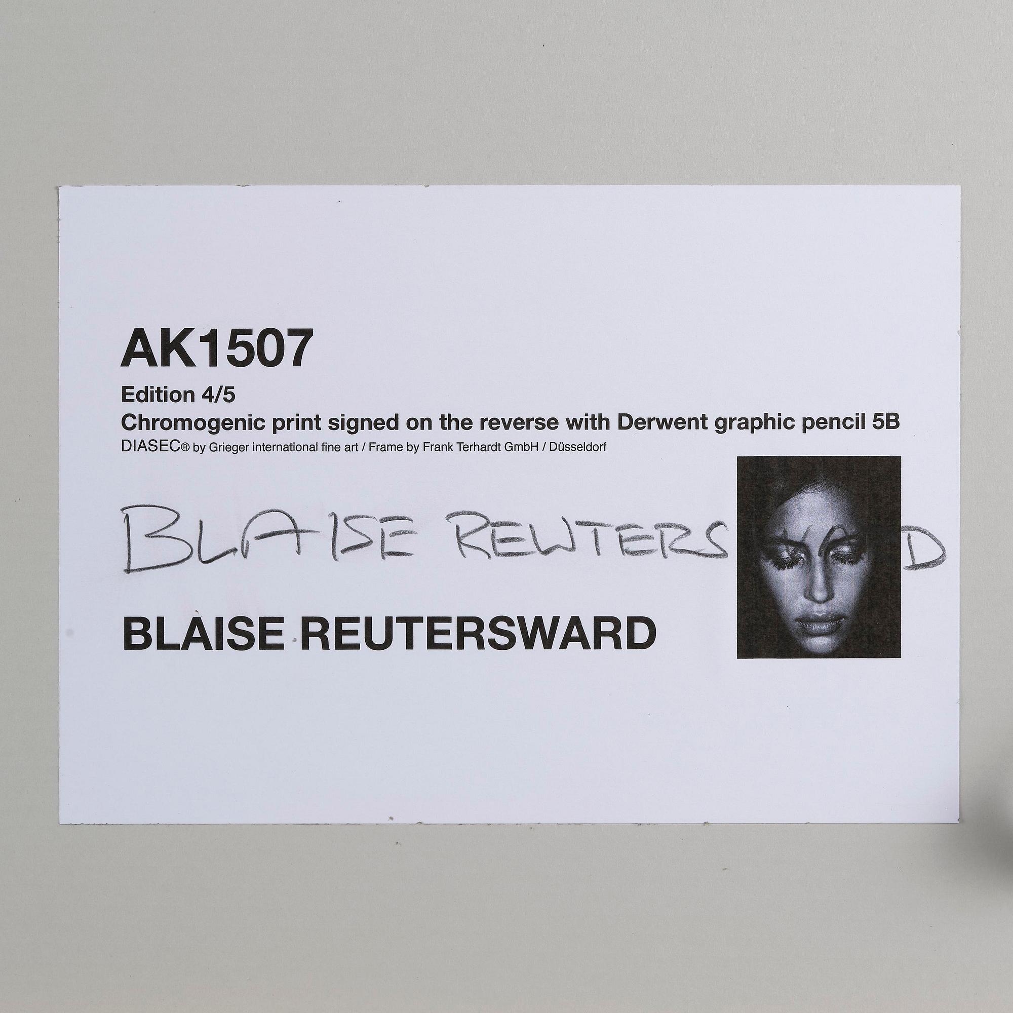 Blaise Reutersward, "AK 1507", 2012.
