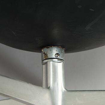 Arne Jacobsen, a black leather "Egg" armchair, Fritz Hansen, Denmark 1960/70s.