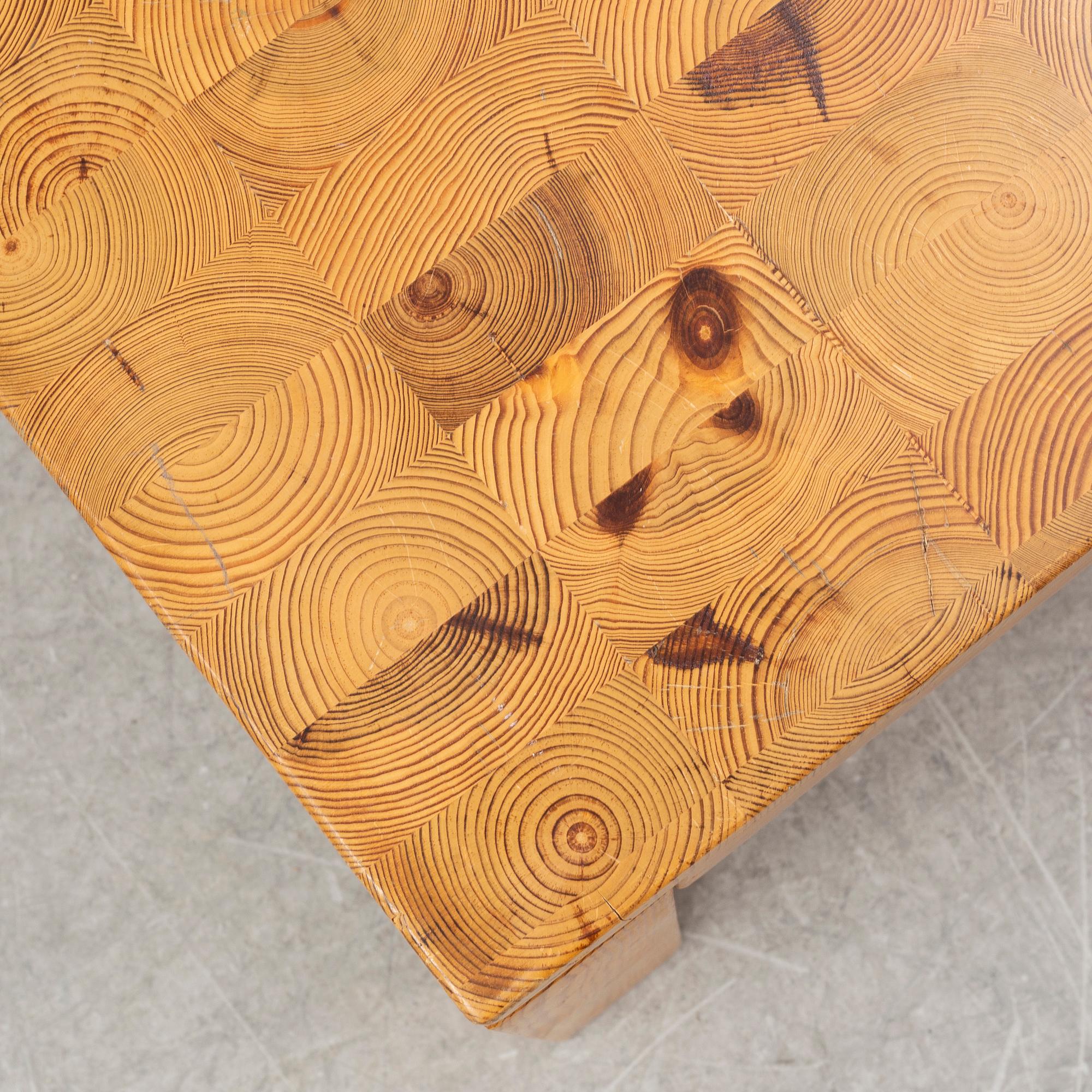 Leif Wikner, presumably, a pine occasional table or lamp table, 1970s.