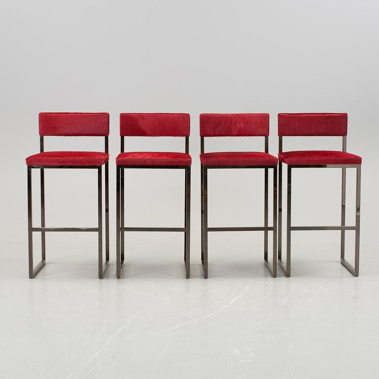 Four Minotti bar stools, Italy.