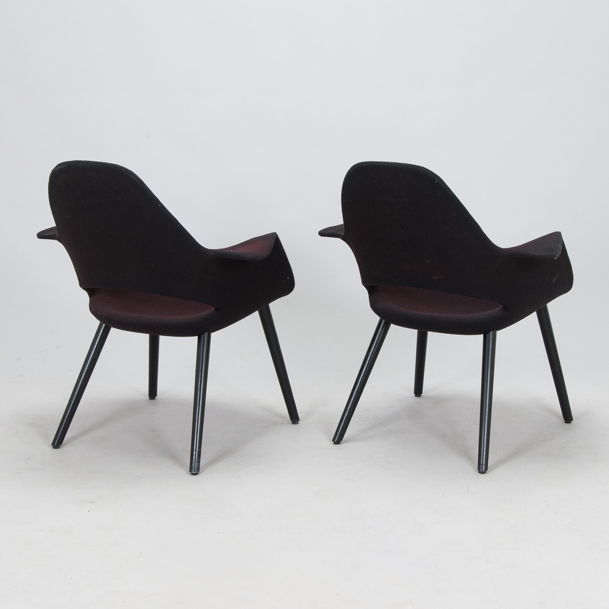 Charles Eames & Eero Saarinen, tuoleja 3 kpl "Organic Chair" Vitra.