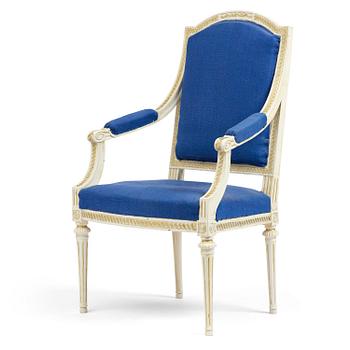 72. A gustavian officials open back armchair, Stockholm, late 18th century.