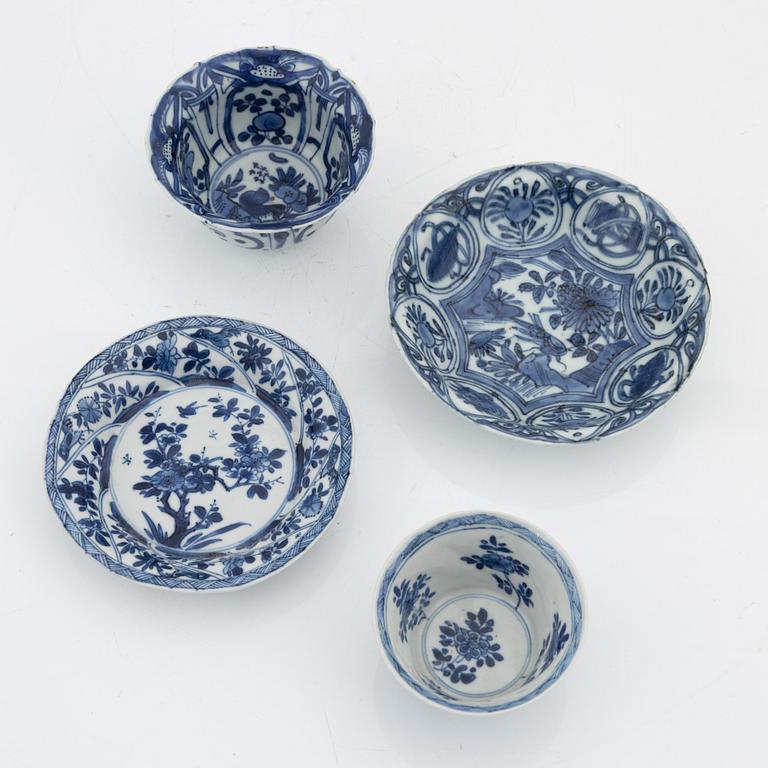 Two cups with saucers, Ming and Qing dynasty, 17th century.