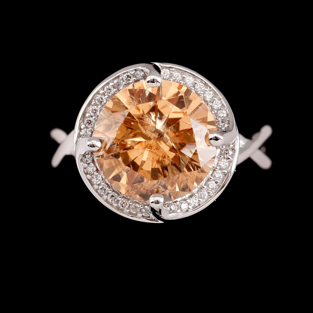 RING, silver, citrin, vita safirer.