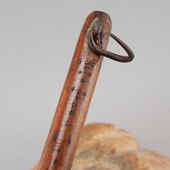 A bowl and a balance, dated 1839 and 1794.