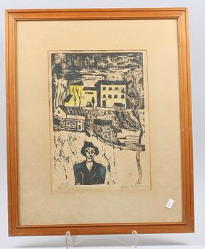 ERIXON, SVEN X:ET, träsnitt, sign.