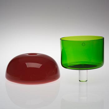 ETTORE SOTTSASS, A GLASS SCULPTURE. Signed Venini 2003 Ettore Sottsass.