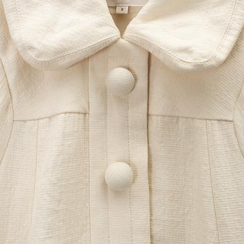 Marc Jacobs, a cream white linen coat, size 0.