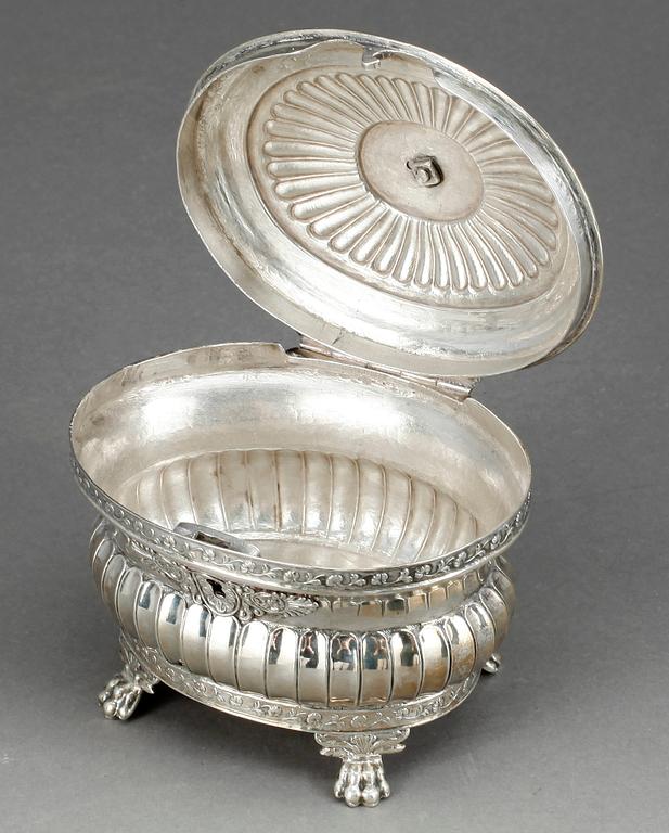SOCKERSKÅL, silver, Gustaf Folcker, Stockholm 1836. Vikt 355 gram.