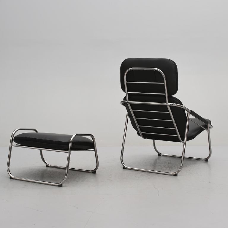 FÅTÖLJ samt  FOTPALL, "Supersport", Björn Dahlström, Dux, 2000-tal.