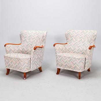 A pair of armchairs, mid-20th century.