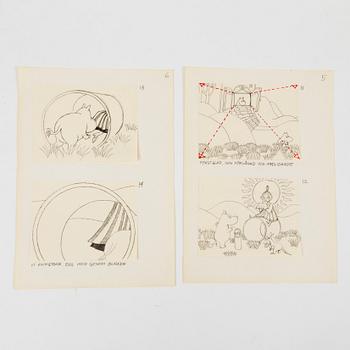 JAROMIR WESLEY, 49 pencil drawings "Mumintrollet: Hur gick det sen?", 1993. Not signed.